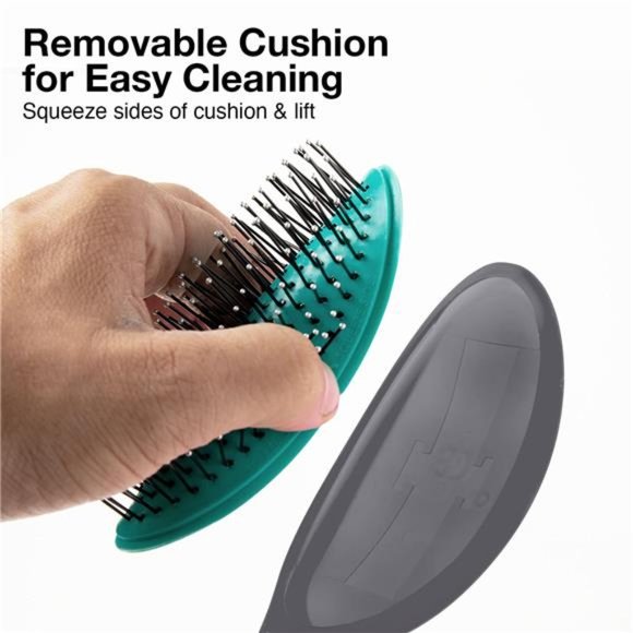 Brush Detangler,removable cushion for easycleaning,scalphugging for scalpmassage - Picture 4 of 6